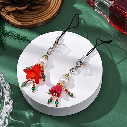 (52) Непрозрачная лаванда Человеческие стеклянные мобильные ремни, с петлей для шнура и пылезащитными заглушками из ПВХ, платина, разноцветные, 103.5 мм, 2 шт / комплект