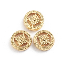Golden Alloy Beads, Long-Lasting Plated, Flat Round, Golden, 12.5x3mm, Hole: 1.4mm