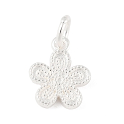 Серебро 925 подвески-цветы из стерлингового серебра с соединительными кольцами, серебряные, 11.5x7x1.5 мм, отверстие : 2 мм