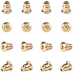 Golden 304 Stainless Steel Ear Nuts, Earring Backs, Golden, 6.5x5mm, Hole: 1mm