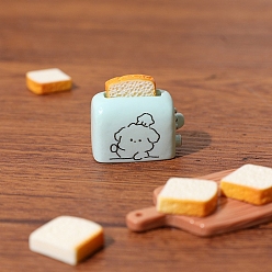 Светло-Голубой Модель тостера из смолы, аксессуары для кукольного домика с микро-ландшафтом, притворяясь опорными украшениями, Небесно-голубой, 13~22 мм, 10 шт / комплект