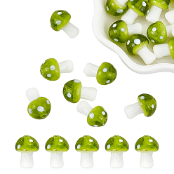 Бледно-бирюзовый 1 нити грибов ручной работы лэмпворк бусины нити, бледные бирюзовая, 16x12 мм, отверстие : 2 мм, около 20 шт / нитка, 13.7 дюйм