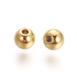 Antique Golden Tibetan Style Alloy Beads, Cadmium Free & Nickel Free & Lead Free, Round, Antique Golden, 5x4mm, Hole: 1mm