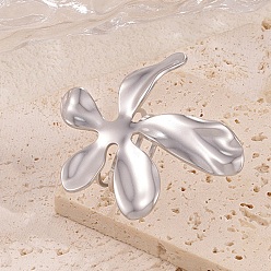 Нержавеющая Сталь Цвет 304 открытые кольца манжеты из нержавеющей стали, цветок, цвет нержавеющей стали, внутренний диаметр: 18.8 мм