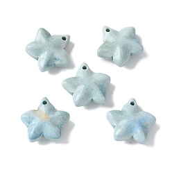 Светло-Синий Натуральные радужные агатовые подвески из алашана, окрашенные, звезды прелести, голубой, 13~13.5x14~14.5x5~5.5 мм, отверстие : 1.2 мм
