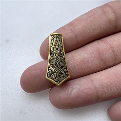 Античное Золото Подвески-слайдеры, сплав, тибетский стиль, аксессуары для изготовления ювелирных изделий своими руками, античное золото , 25x12 мм, отверстие : 4 мм, Около 300 шт / 1000 г
