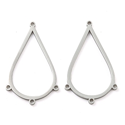 Teardrop Не тускнеет 304 элементы люстр из нержавеющей стали, лазерная резка, слеза, 25x15x1 мм, отверстие : 1 мм