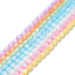 (52) Непрозрачная лаванда Нити из натурального селенита, смешанные окрашенные и неокрашенные, барабан, разноцветные, 12x8 мм, отверстие : 1 мм, около 32 шт / нитка, 15.51~15.55 дюйм (39.4~39.5 см)