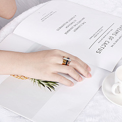 Многоцветный Римские цифры 304 кольца из нержавеющей стали, хрустальных страз и натуральных ракушек, многоцветные, размер США 11 (20.6 мм)