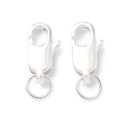 Посеребрённый Карабин-лобстеры, латунные, долговечный, без свинца и без кадмия, стойки покрытие, с целью перехода в кольце, овальные, 925 серебро покрытием, 12x6x3 мм