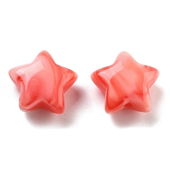Красный Акриловые бусины, звезда, имитация драгоценных камней, красные, 14x15x7 мм, отверстие : 2 мм, 617 шт / 500 г