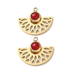 Белый Нефрит Подвески из окрашенного белого нефрита, фанатские прелести, с 304 установками из нержавеющей стали, реальный 14 k позолоченный, красные, 14.5x18x4 мм, отверстие : 1.4 мм