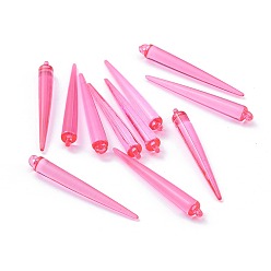 Magenta Basketball Wives Spike Beads, Transparent, DIY Material for Basketball Wives Hoop Earrings, Magenta, 52x6x6mm, Hole: 2mm, about 475pcs/500g