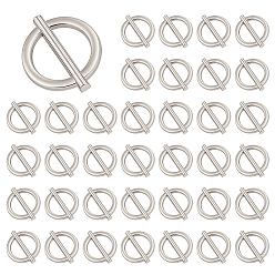 Platinum 40Pcs 1-Hole Alloy Shank Buttons, Flat Round, Platinum, 25x30x8.5mm, Hole: 2mm
