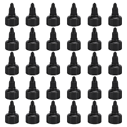 Черный Пластиковая закручивающаяся крышка для бутылки, сменные колпачки для выжимных бутылок, для бутылок с клеем, ремесла ремонт и искусство, чёрные, 4.3x2.7 см, внутренний диаметр: 22 мм