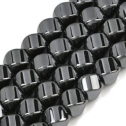 Nicht-magnetischen Hämatit Synthetischen, nicht-magnetischen Hämatit-Perlen Stränge, Twist, Klasse 5 a, 10x10x10 mm, Bohrung: 1 mm, ca. 41 Stk. / Strang, 16.14'' (41 cm)