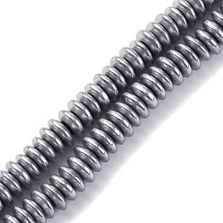 с Платиновым Покрытием Гальванические немагнитных гематит бисер пряди, диск, с покрытием платиным, 4x1.5~2 мм, отверстие : 1 мм, около 250~252 шт / нитка, 15.98'' (40.6 см)