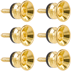 Золотой Гвозди для крепления гитарного ремня из сплава для акустических и народных инструментов, золотые, 13x9 мм, отверстие : 4 мм