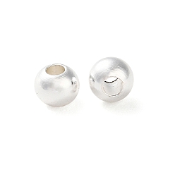 Серебро Рейка из латунной проставки, долговечный, без свинца и без кадмия, круглые, серебряные, 4x3 мм, отверстие : 1.5 мм