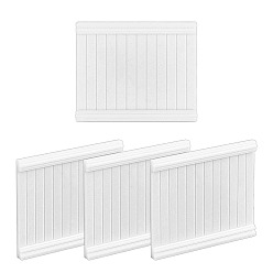 White Rectangle Plastic Doll House Rail Mini Model, Micro Landscape Dollhouse Accessories, Pretending Prop Decorations, White, 60x50x3.5mm, 2pcs/set