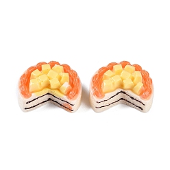Sandy Brown Opaque Resin Imitation Food Decoden Cabochons, Fruit Cake, Sandy Brown, 16x20.5x10.5mm