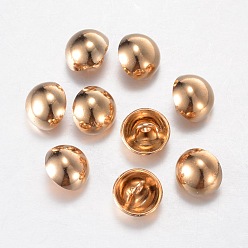 Light Gold Alloy Shank Buttons, 1-Hole, Dome/Half Round, Light Gold, 20x14mm, Hole: 2mm