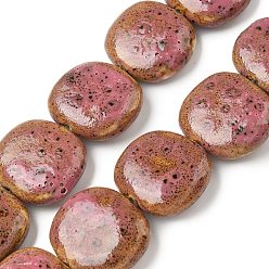 Фламинго Фарфора ручной работы бисер нитей, блокировать, фламинго, 26.5~27x30x10~11.5 мм, отверстие : 1.2~2 мм, около 12~13 шт / нитка, 12.60~13.78'' (32~35 см)