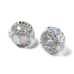 Светло-Голубой Акриловые бусины-рондели со стразами, со смоляными звездными кабошонами, для ручек с бусинами, брелки, ювелирные изделия и ремесла, Небесно-голубой, 19.5x14.5 мм, отверстие : 2.5 мм