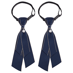 Морской Синий Регулируемый галстук из полиэстера со смолой для женщин и девочек, Marine Blue, 223x85x18.5 мм, внутренний диаметр: 145 мм