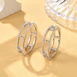 Платинированный Оригинальный дизайн 925 оправы для колец из стерлингового серебра, подходит для 21шт 3мм круглых бусин из драгоценных камней, родий, Реальная платина, внутренний диаметр: 18 мм