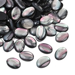 Черный Кабошоны из смолы, имитация оболочки, овальные, чёрные, 18x13x4 мм