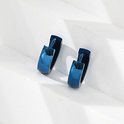 Синий 304 серьги-кольца из нержавеющей стали с эффектом полировки, ионное покрытие (ip), синие, 13x4 мм