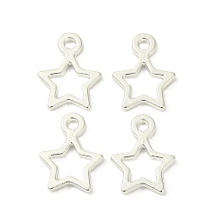 Серебро Подвески из сплава в тибетском стиле, звезда, Рождество, серебряный цвет гальваническим, без свинца и без кадмия, 14x10x2 мм, отверстие : 1.5 мм