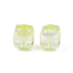 Champagne Yellow Transparent Acrylic Beads, Cube, Champagne Yellow, 11.5x10x10mm, Hole: 2mm