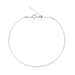 Платина Регулируемый 925 браслет-слайдер из стерлингового серебра, платина, 0.1 см, внутренний диаметр: 2-1/2 дюйм (6.3 см) ~ 2-5/8 дюйм (6.8 см)