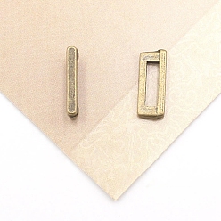 Letter I Тибетский стиль сплава Silde амулеты, Письмо ~ Z, античная бронза, Буква "i", 11x5x4 мм, отверстие : 7x2 мм