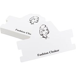 White Cardboard Necklace Display Cards, White, 11.3x18.5x0.05cm