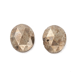 Pyrite Natural Pyrite Cabochons, Faceted, Oval, 12x10x4mm