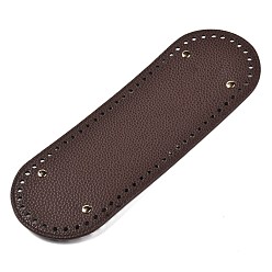 Кокосово-Коричневый Дно из искусственной кожи, овал с пластинами из сплава, зерно личи, аксессуары для замены сумок, кокосового коричневый, 30x10x0.4~1.1 см, отверстие : 5 мм