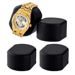 Черный Полиуретановые подушки для демонстрации ювелирных изделий, часов и браслетов, овальные, чёрные, 6.7x5.5x3.8 см
