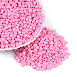 Hot Pink Opaque Glass Seed Beads, No Hole Beads, Imitation Cobblestone, Dyed, Hot Pink, 1~8x1~5x1~4mm, about 6521pcs/Pound