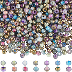 Mixed Color 84G 14 Colors Glass Seed Beads, Round, Mixed Color, 4x3mm, Hole: 1.4mm, 6g/color