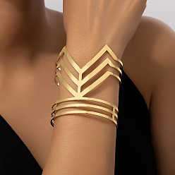 Золотой Модные браслеты-манжеты из полого сплава для женщин, золотые, внутренний диаметр: 2-1/2 дюйм (6.5 см)