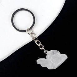 Quartz Crystal Quartz Crystal with Metal Keychain, Snail, 7cm