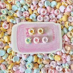 (52) Непрозрачная лаванда Непрозрачные кабошоны из смолы, имитация еды, пончик, разноцветные, 11.5x12.5x7 мм