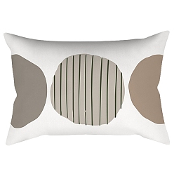 Rondo Fundas de almohada de poliéster abstractas de geometría de estilo nórdico serie verde, fundas de colchón, para sofá cama, Rectángulo, rondo, 300x500 mm