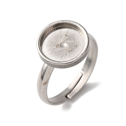 Нержавеющая Сталь Цвет 304 регулируемые кольцевые компоненты из нержавеющей стали, с 201 плоские круглые плоские кольца из нержавеющей стали, цвет нержавеющей стали, лоток : 10 мм, внутренний диаметр: 17 мм