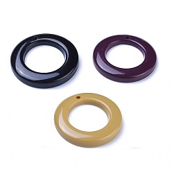 Mixed Color Opaque Acrylic Pendants, Ring, Mixed Color, 28x3.5mm, Hole: 1.5mm, about 355pcs/500g