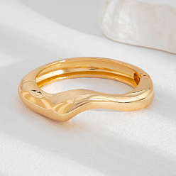 Золотой Шарнирные браслеты из сплава для женщин, золотые, 5/8~1-5/8 дюйм (1.7~4 см), внутренний диаметр: 2-3/8~2-1/2 дюйм (6~6.5 см)