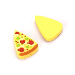 Pizza Мультяшные силиконовые фокусные бусины, желтые, пицца, 20 мм